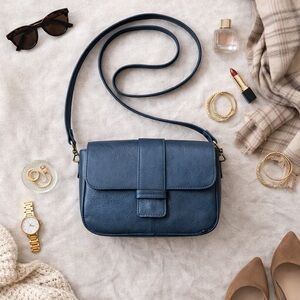 Joy Blue Leather Crossbody Bag purse handbag